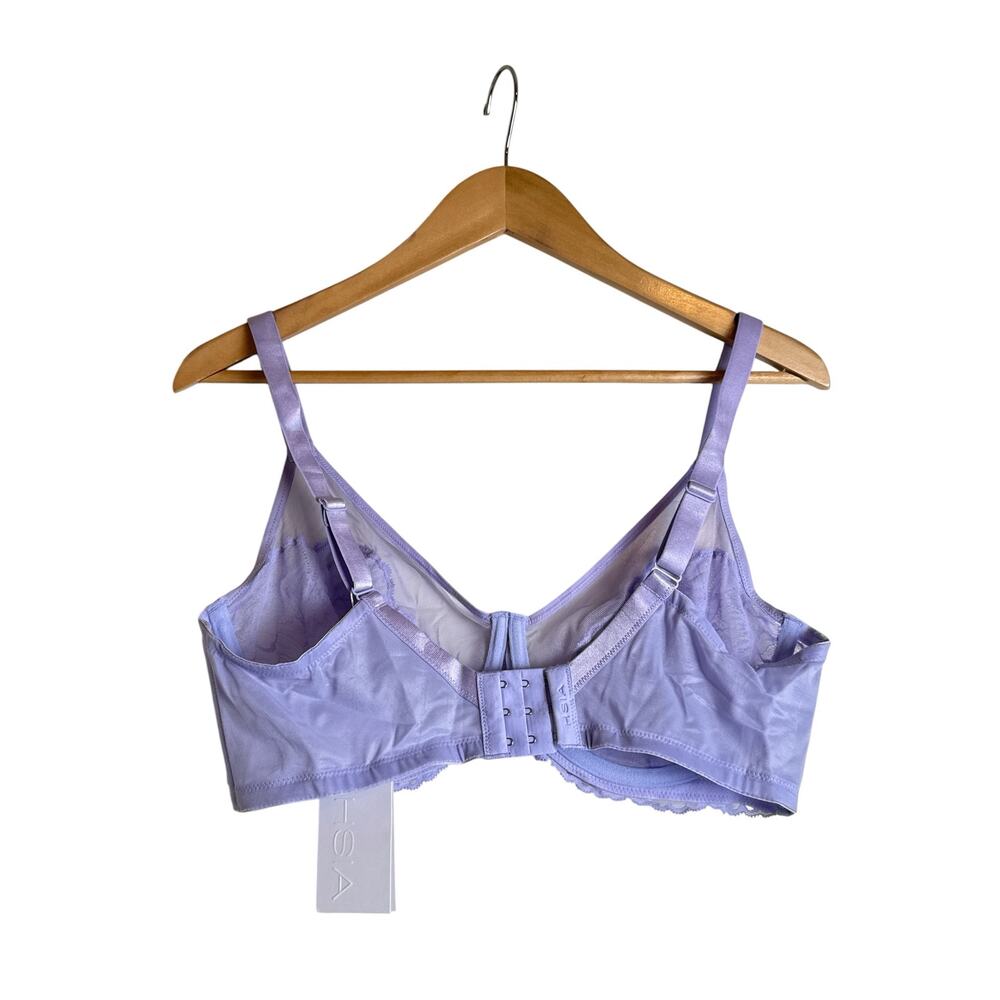 HSIA Blossom Lace Underwire Bra Periwinkle Purple 38D NWT Sheer Mesh - Picture 5 of 8